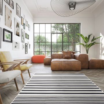 Vloerkleed Buiten Athene Creme Antraciet